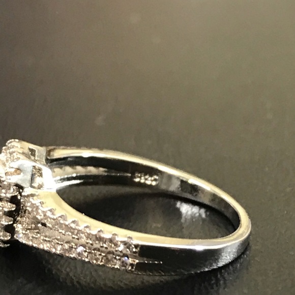 Sterling Silver Lab Diamond Engagement Ring - Picture 6 of 10